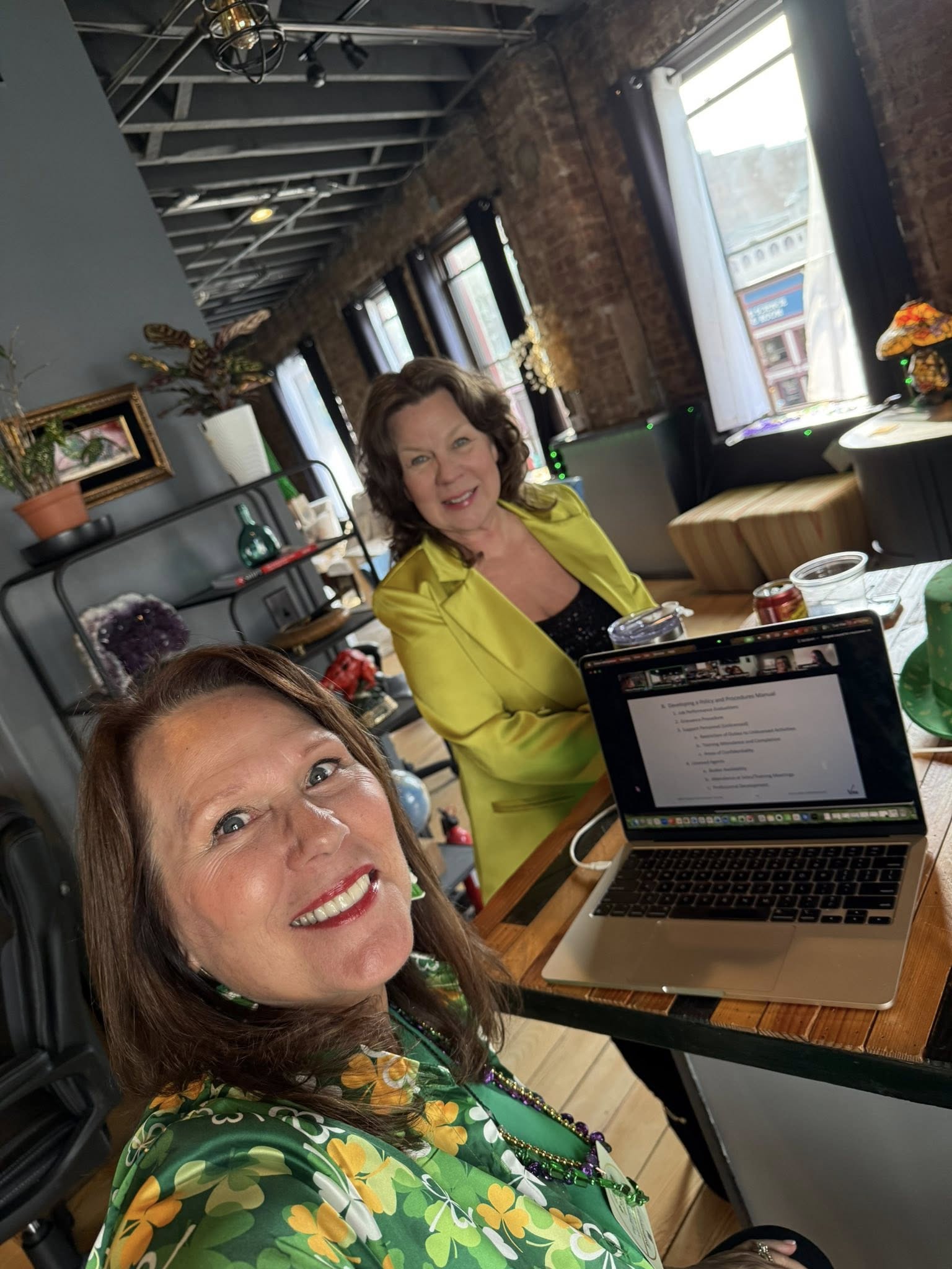 Nancy Bergeron working with her team at The Bergeron Group